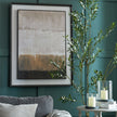 Moderno abstract on a green wall in a living room