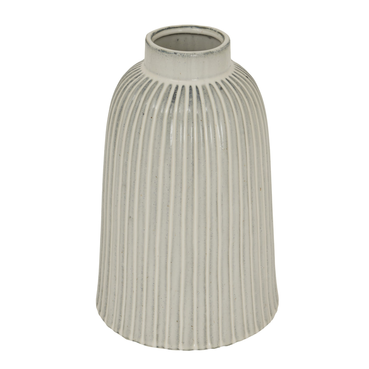 Monte large fluted ceramic bell vase, front view
