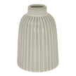 Monte ribbed off-white ceramic bell vase, front view