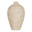 Morrow cream textured ceramic vase, front view