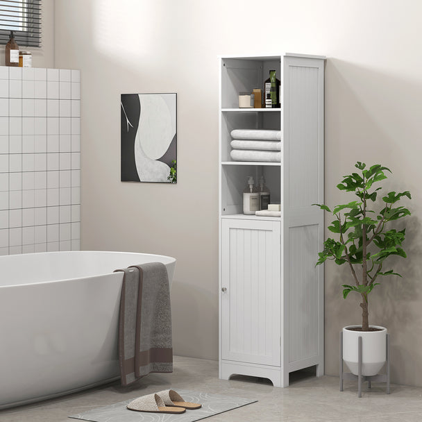 160 cm tall white bathroom cabinet – image 2