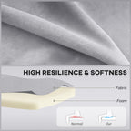 Modern Velvet Double Seat Sofa w/ Wood Frame Foam Padding Soft Comfortable Compact Couch Light Grey