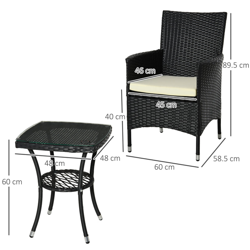 3-piece rattan bistro set – image 3