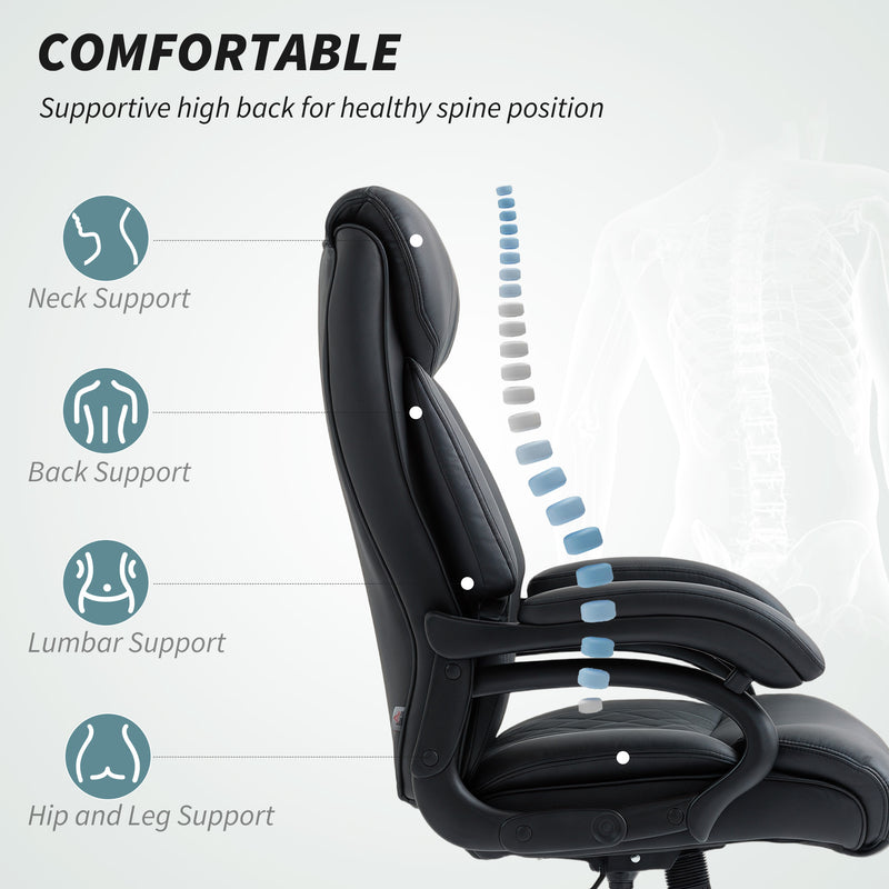 HOMCOM Executive Office Chair with Spring Padding - Black – view 4
