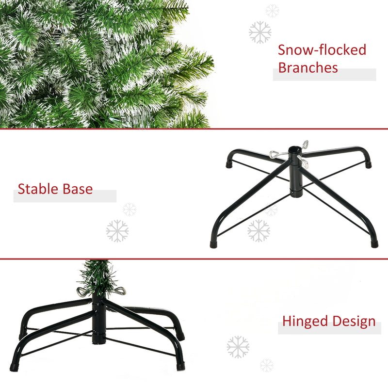 HOMCOM 7FT Indoor Christmas Tree Artificial Decoration Xmas Gift with Metal Stand Branch Tips – view 7