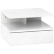 High gloss white floating bedside table with drawer and open shelf