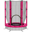 Pink 4.6ft indoor toddler trampoline with 360-degree enclosure net and foam-covered poles