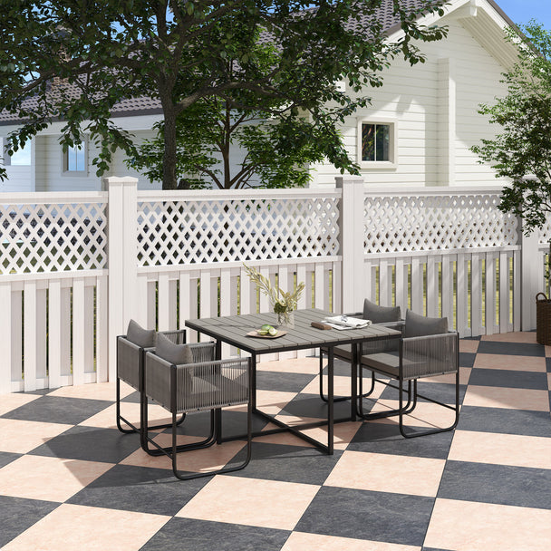 4-seater rattan cube dining set – image 2