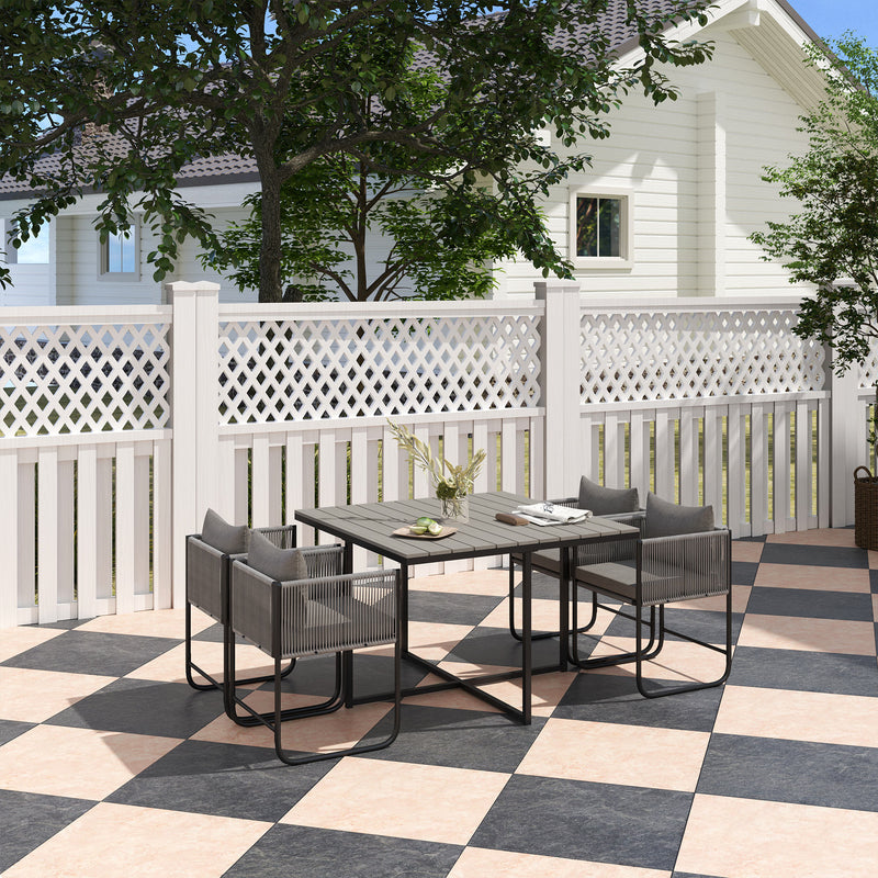 4-seater rattan cube dining set – image 2