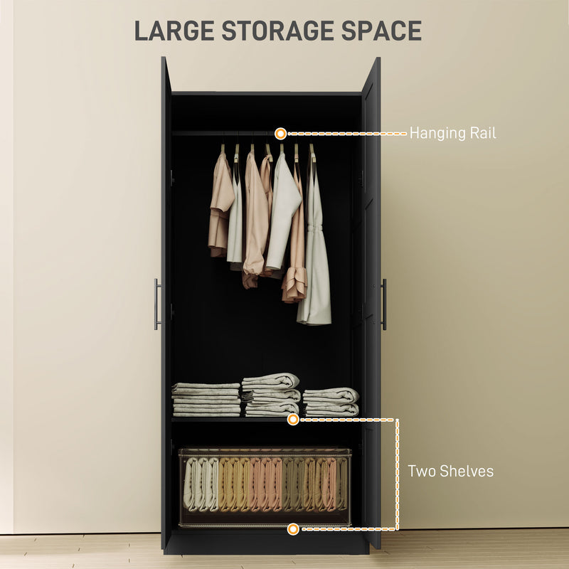 Black panel door wardrobe – image 4