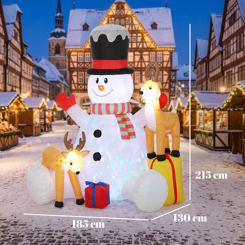 Dimensions of the 7ft snowman and reindeer Christmas inflatable
