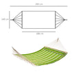 Outsunny Double Cotton Hammock Camping Swing Outdoor Garden Beach Stripe Hanging Bed with Pillow, 188 x 140 cm, 180 KG – view 3