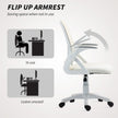 HOMCOM Breathable Mesh Office Chair, Ergonomic Swivel Computer Chair with Flip-up Armrests, Lumbar Back Support for – view 7