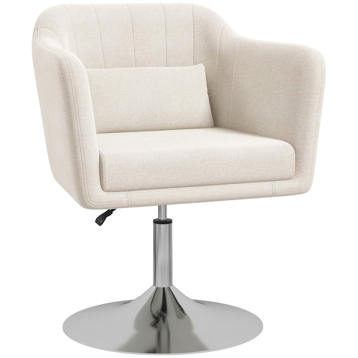 Height-Adjustable Swivel Tub Chair – Cream White