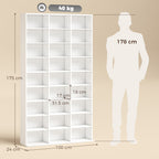 835 CD/500 DVD Storage Unit, Blu-ray Media Storage Shelf with 27 Compartments and 21 Adjustable Shelves, White