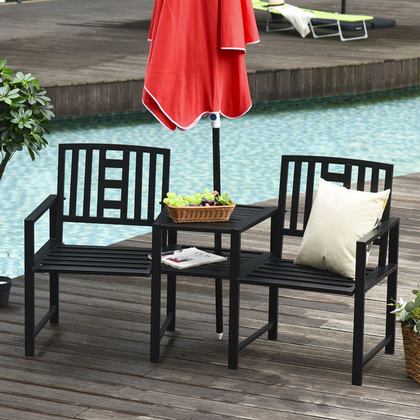 Metal tête-à-tête bench – image 2