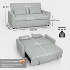 Three-Way Two-Seater Sofa Bed - Light Grey