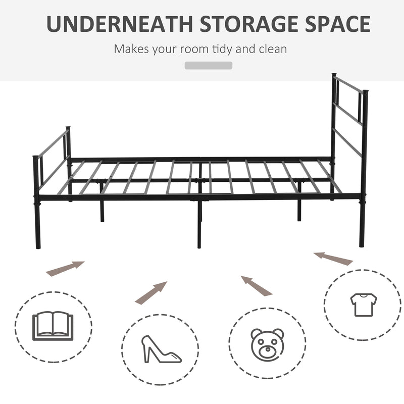 Black king size metal bed frame – image 4