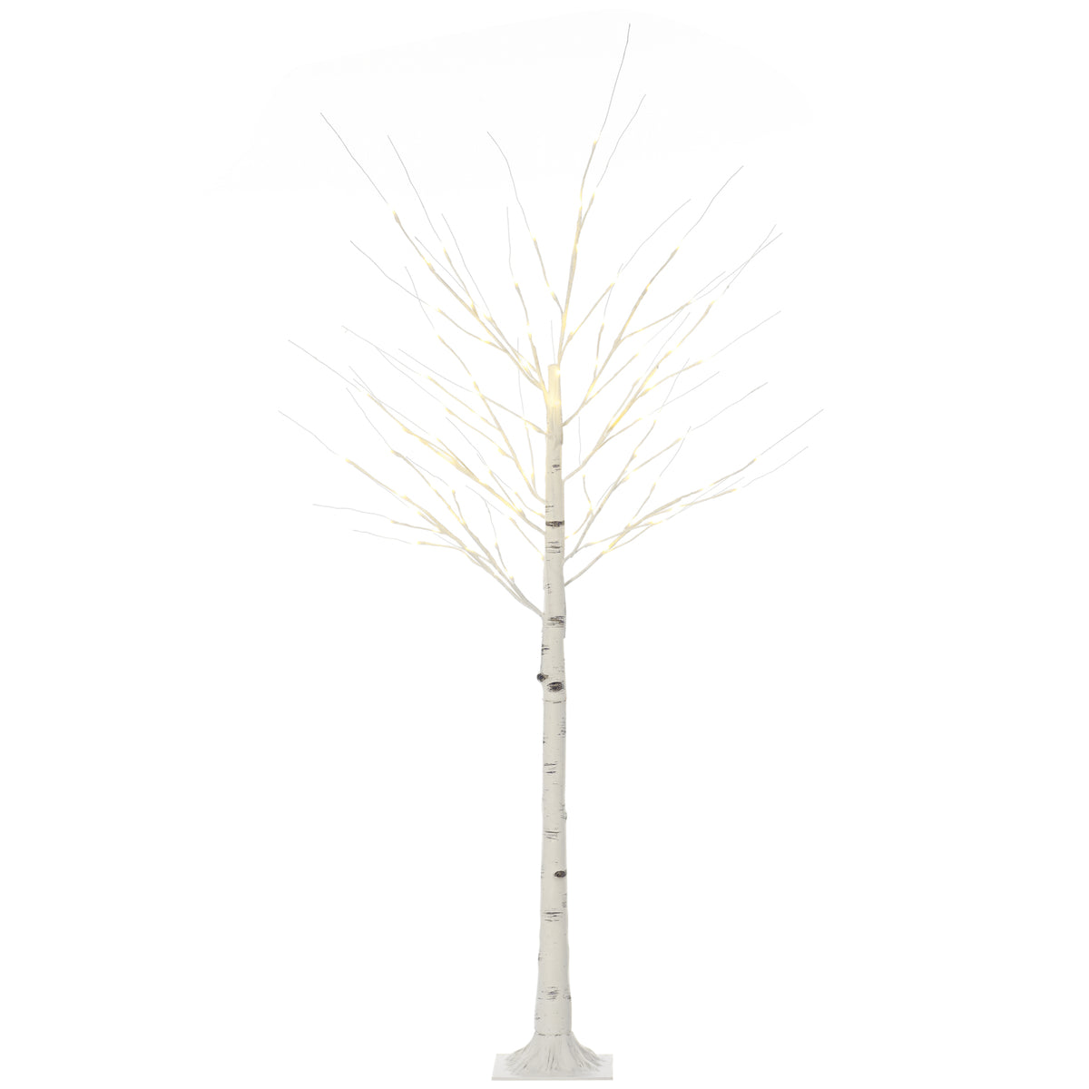 6ft Pre-Lit White Birch Tree on a white background