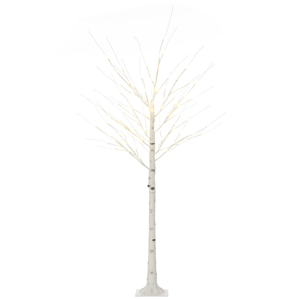 6ft Pre-Lit White Birch Tree on a white background