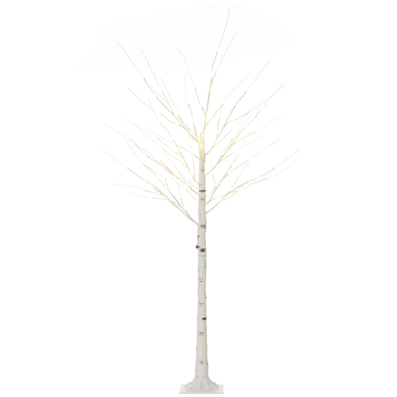 6ft Pre-Lit White Birch Tree on a white background