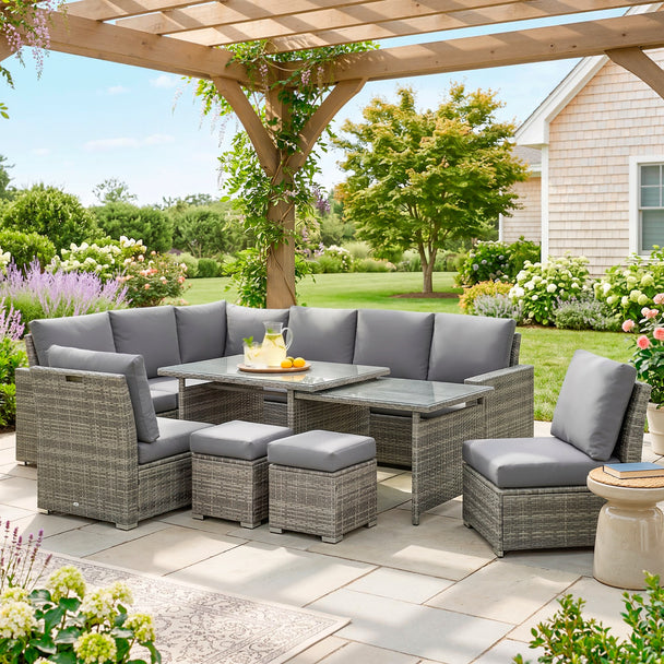 7-piece rattan sofa dining set – image 2