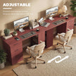 HOMCOM Computer Desk, Writing Table, PC Workstation with 3 Storage Shelves and Drawers, Handle, for Home Office, Walnut – view 6