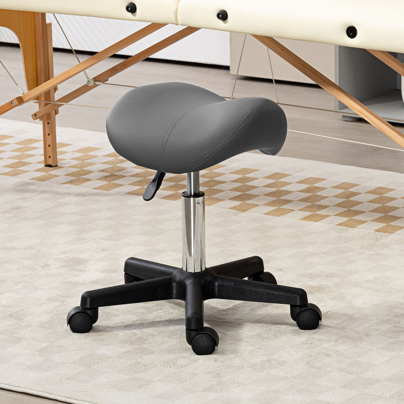 Grey curved salon stool – image 8
