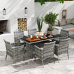 Grey 6-seater rattan dining set – image 2