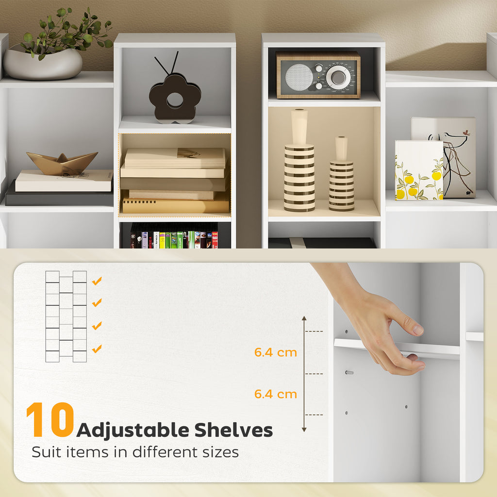 21-Compartment Bookshelf - White