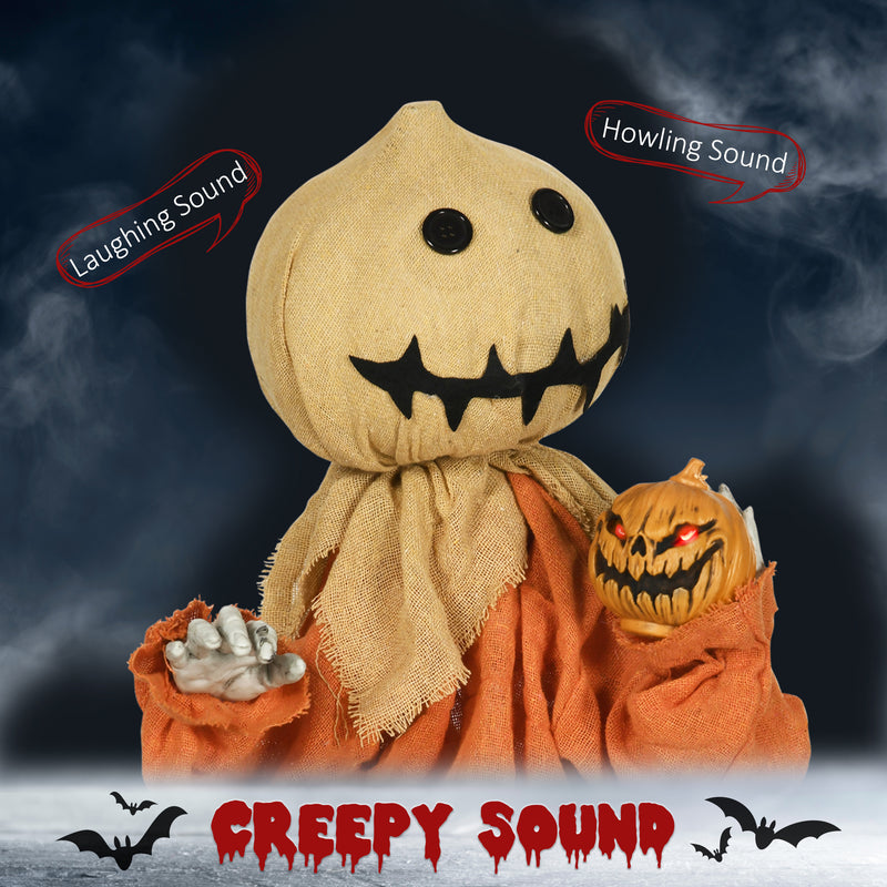 77cm Animated Scarecrow with Glowing Eyes & Sound – image 4 of 9
