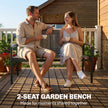 Outsunny Metal Garden Bench, 2 Seater Outdoor Furniture Seating with Breathable Texteline Fabric, Park Patio Seat, Grey – view 4