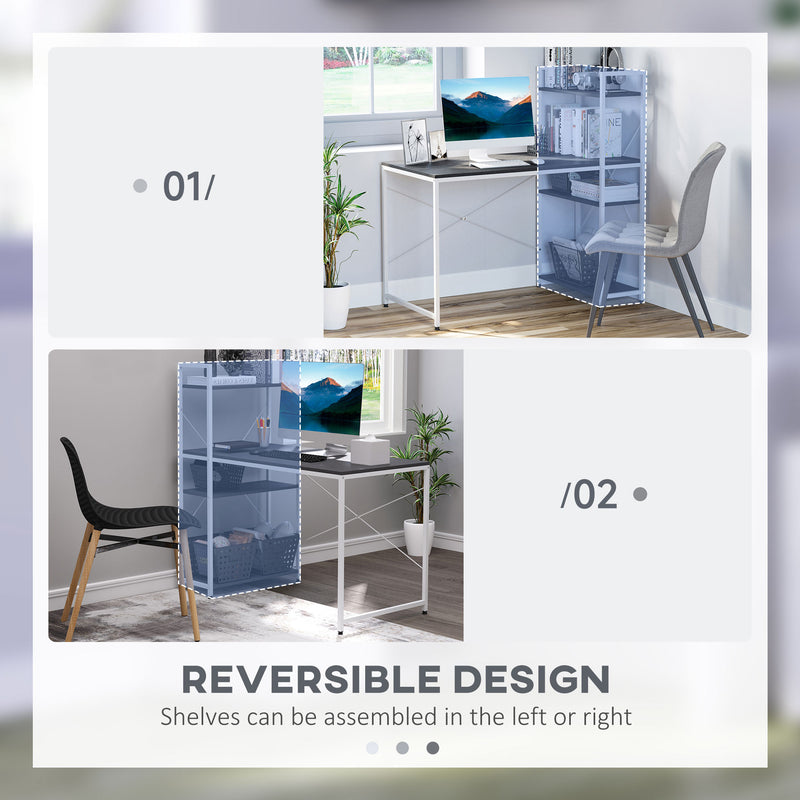 Industrial desk with bookshelf – image 4