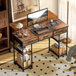 120 cm brown desk with charging station – image 10