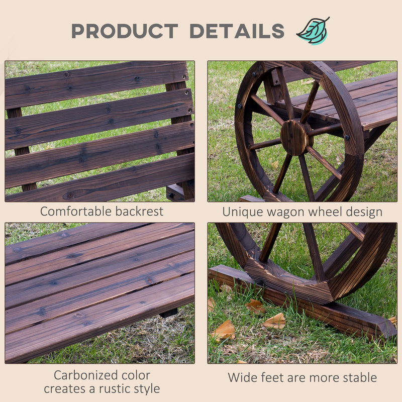 Wagon wheel arm bench – image 5