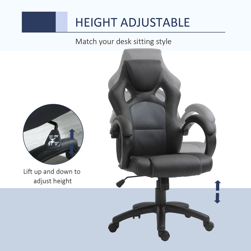 Faux leather swivel office chair – image 4