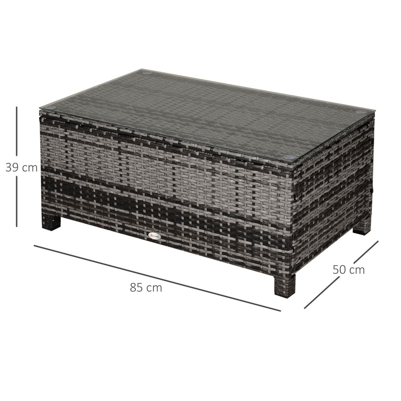 Mixed grey rattan coffee table – image 3