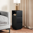 HOMCOM Slim Bedside Table, Narrow Bedside Cabinet with Open Shelf and 2 Drawers for Bedroom, Living Room, Black – view 9