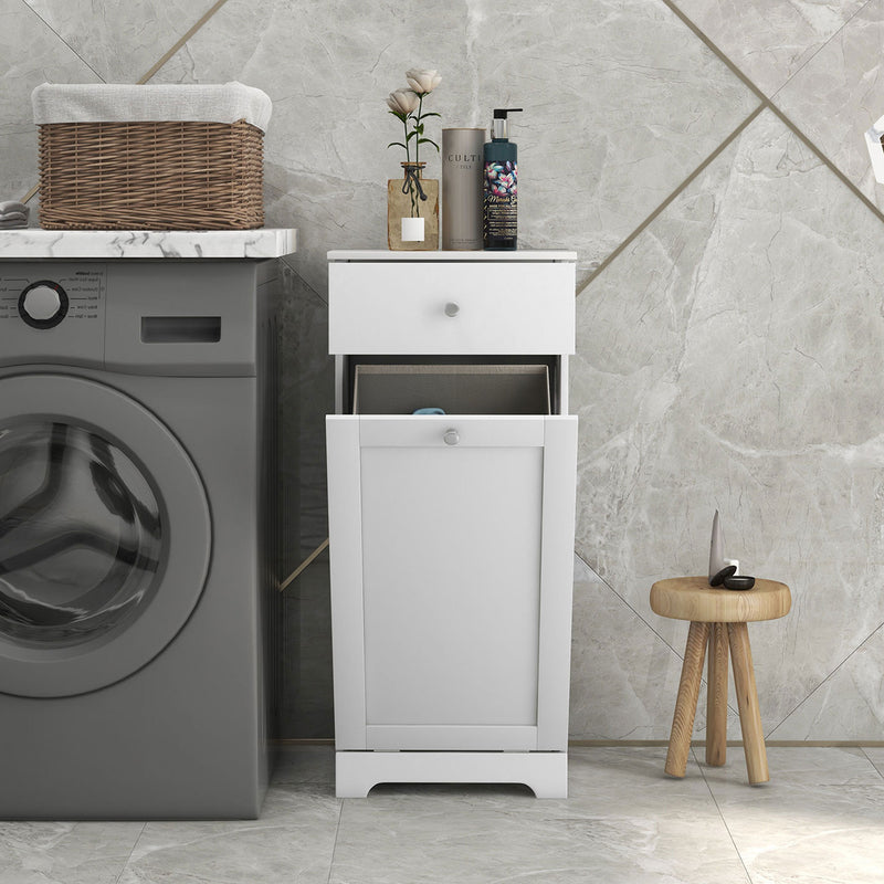 Tilt-out laundry hamper cabinet – image 7