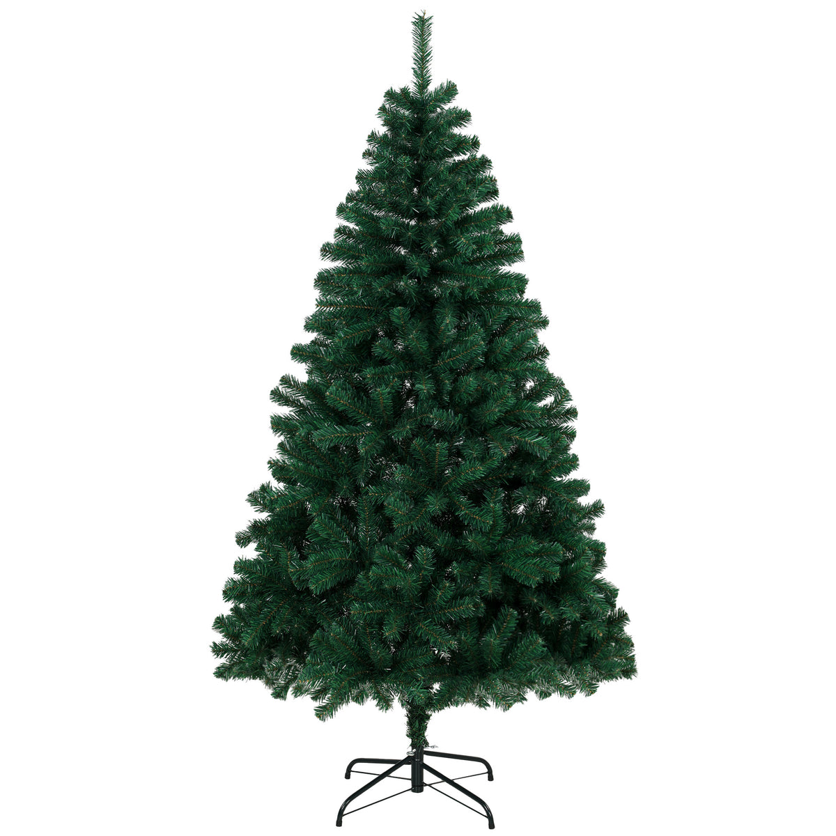 6ft classic green fir Christmas tree on a crossed steel base