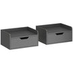 HOMCOM Floating Nightstands Set of 2, Wall Mounted Bedside Table with Drawer for Bedroom, Black