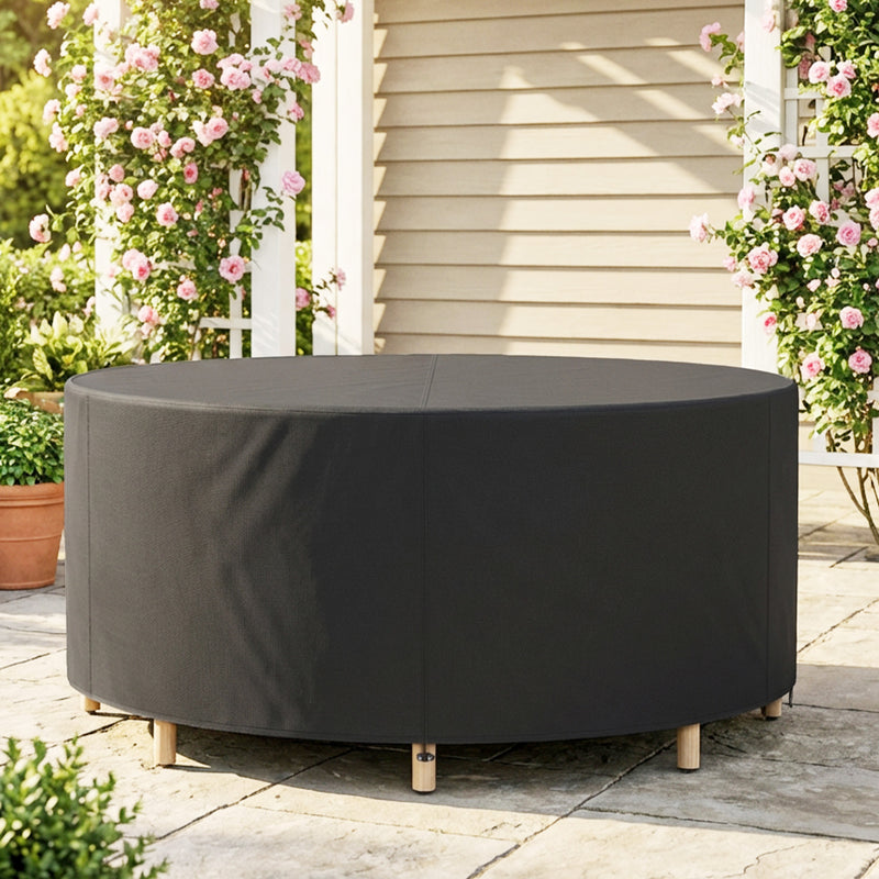 Outsunny Round Garden Furniture Cover, Waterproof Garden Table Cover, 420D Heavy Duty Oxford for Outdoor, Dia.214 x 70 – view 10