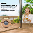 Extending acacia wood garden table with parasol hole – image 6
