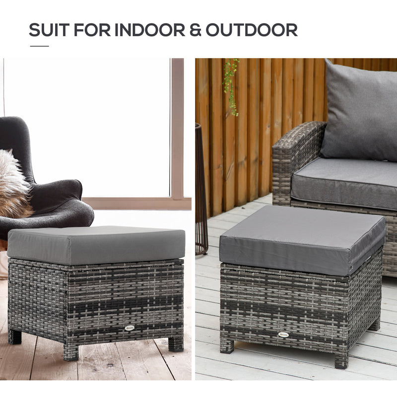 Rattan footstool ottoman – image 6