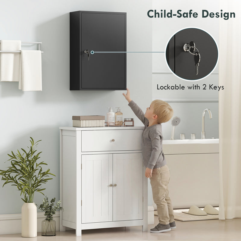 Lockable steel medicine cabinet – image 4