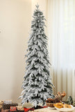7ft snow-covered slim Christmas tree – image 2