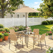 Rattan dining set with parasol – image 2