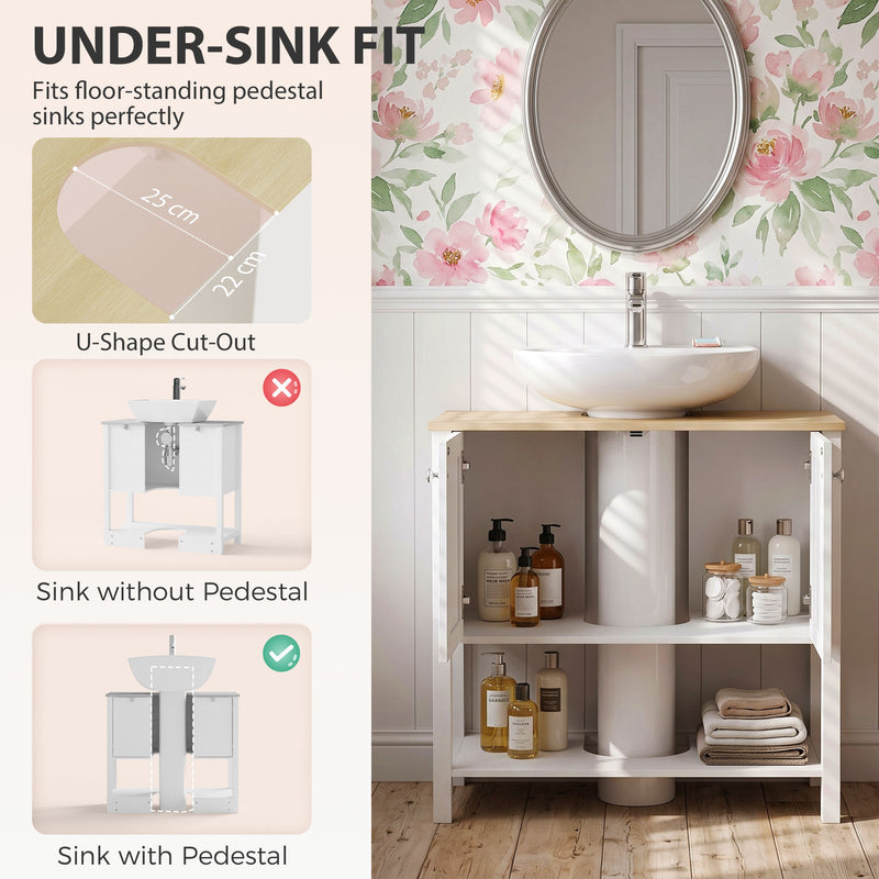 White & oak under sink cabinet – image 4