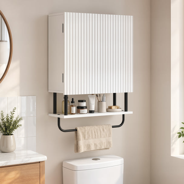 White wavy door wall cabinet – image 2