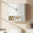 60 cm louvred bathroom wall cabinet in white – image 10